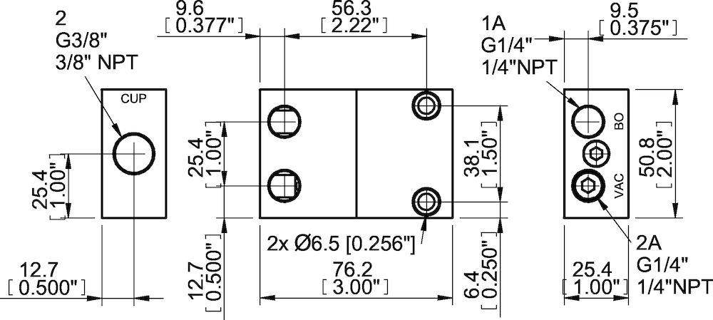 Piab Vacuum Check Valve VT1 3/8NPT-1/4NPT