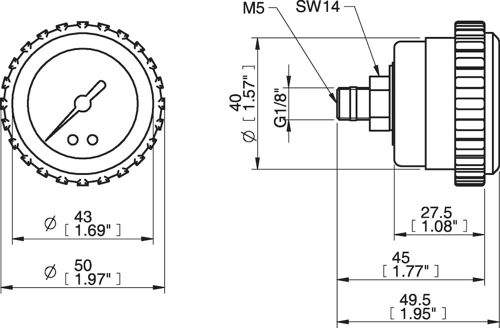 Piab Manometer 36.25 psi/250 kPa
