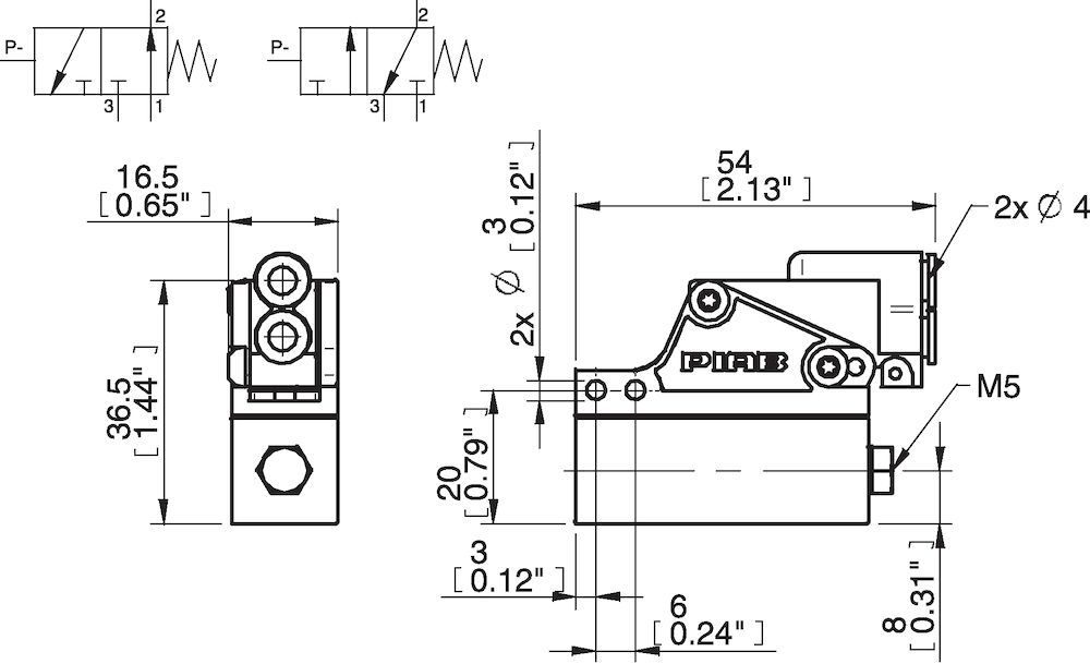 Piab Vacuum switch, pneumatic, preset (NO 7.5 -inHg)