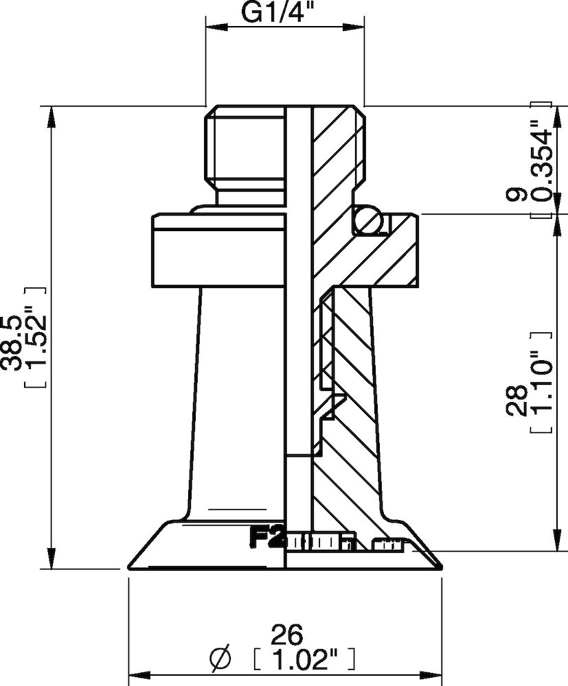 Piab Suction cup F26 Silicone FCM, G1/4 male