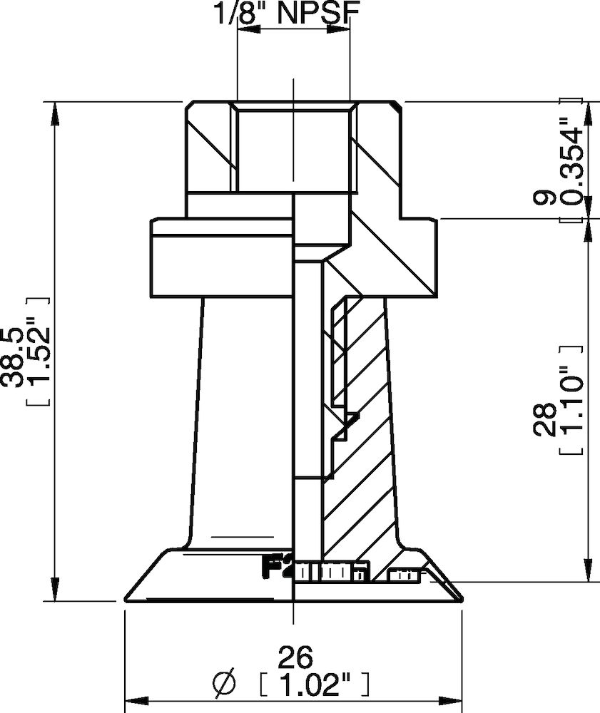 Piab Suction cup F26 Silicone FCM, 1/8 NPSF female