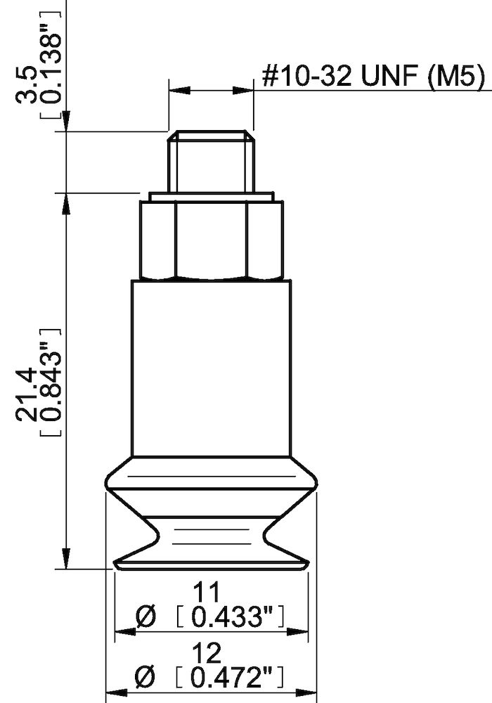 Piab Suction cup B10-2 Silicone FCM, M5 male