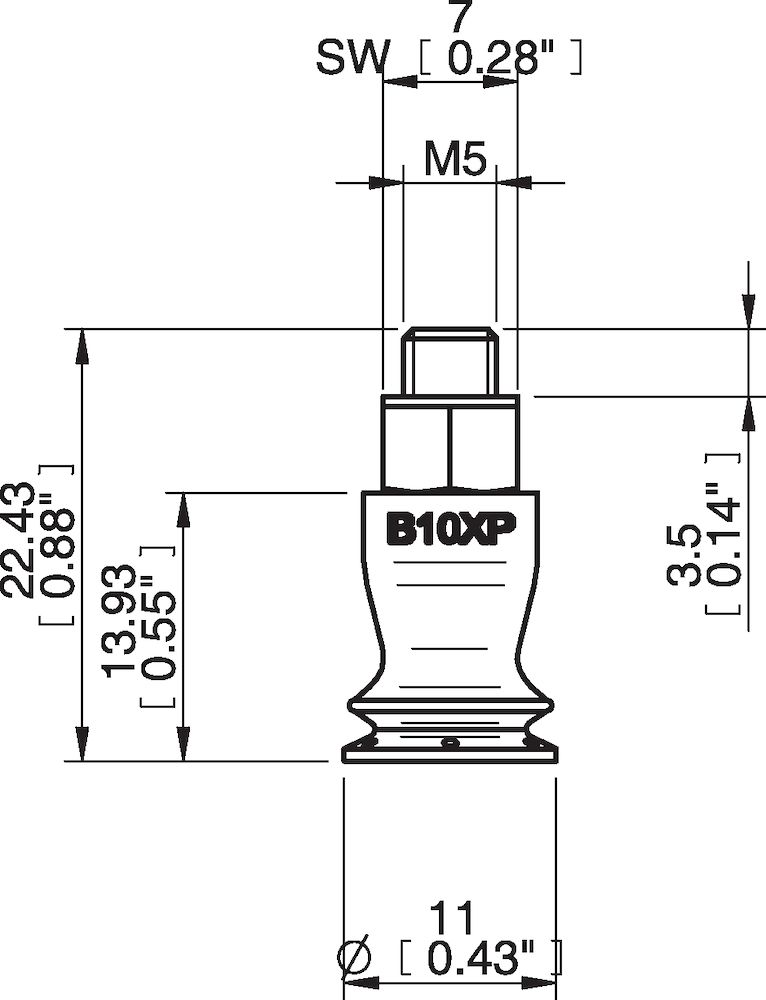 Piab Suction cup B10XP Polyurethane 30/60, M5 male