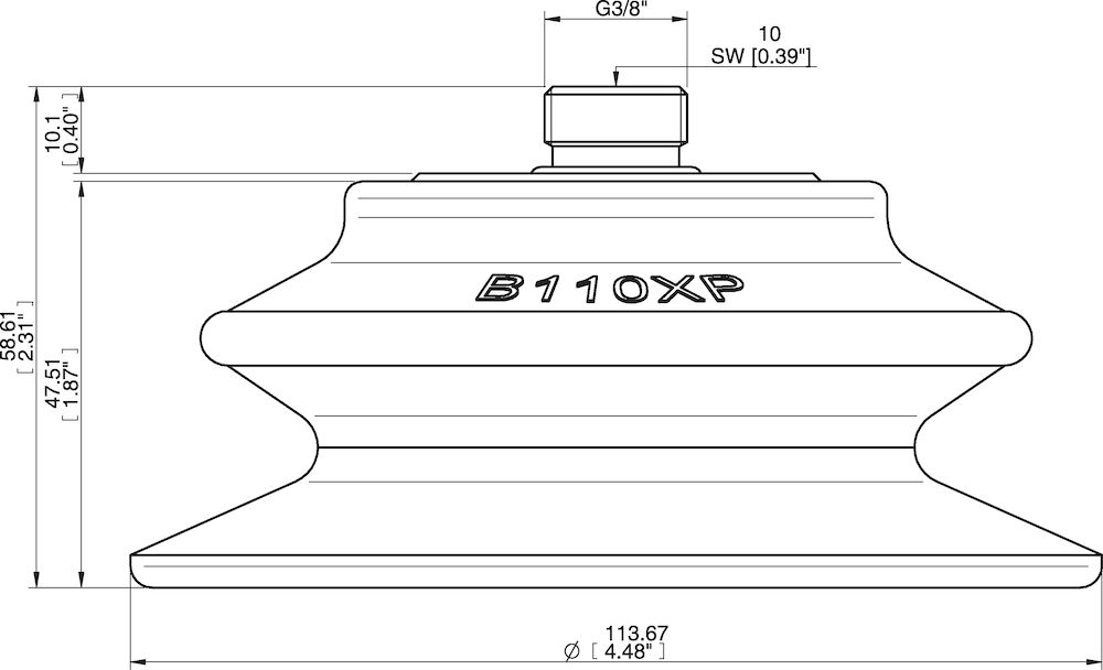 Piab Suction cup B110XP Polyurethane 60 ,thread insert G3/8 male