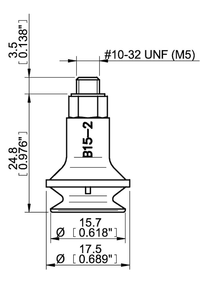 Piab Suction cup B15-2 Chloroprene, M5 male
