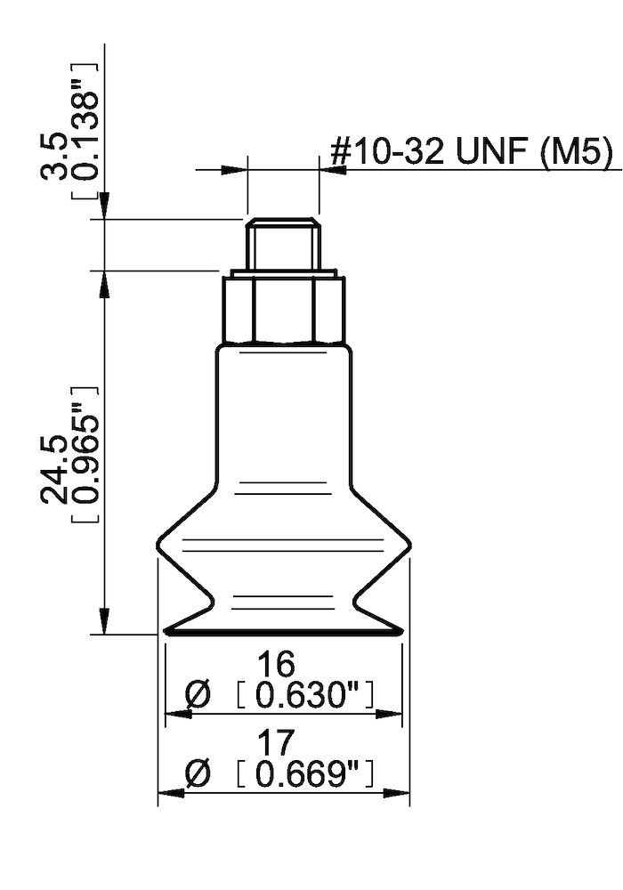 Piab Suction cup B15MF Thermoelastic polyurethane, M5 male