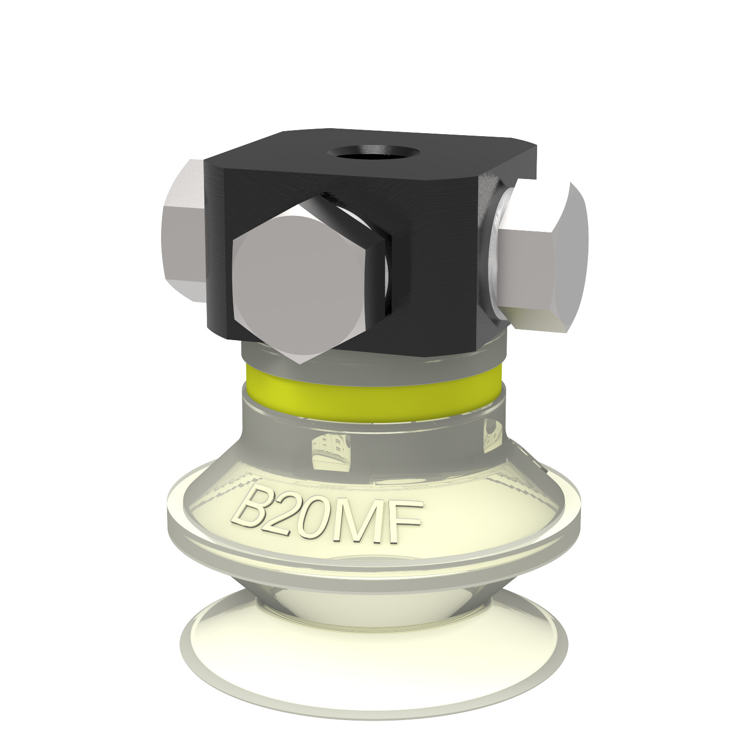 Piab Suction cup B20MF Thermoelastic polyurethane, 5xM5 female, with dual flow control valve
