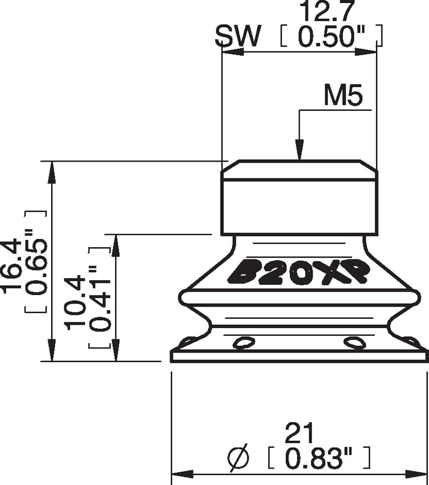 Piab Suction cup B20XP Polyurethane 60, M5 female