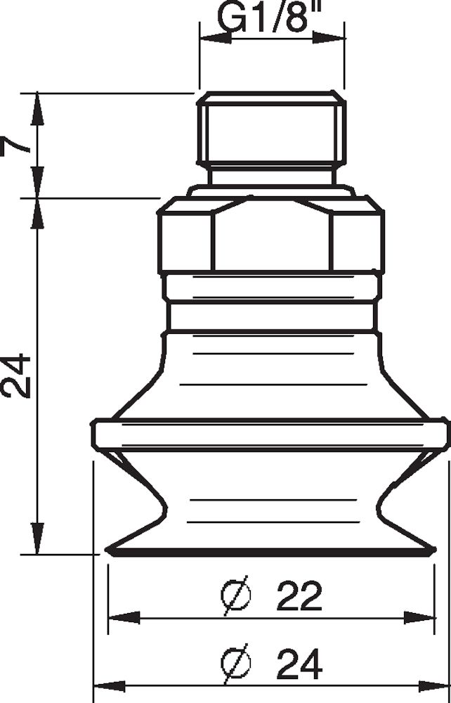 Piab Suction cup B20 Chloroprene, G1/8 male, with mesh filter