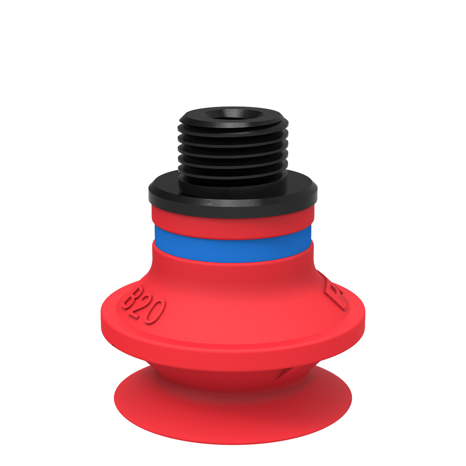 Piab Suction cup B20 Silicone, G1/8 male/M5 female, with dual flow control valve