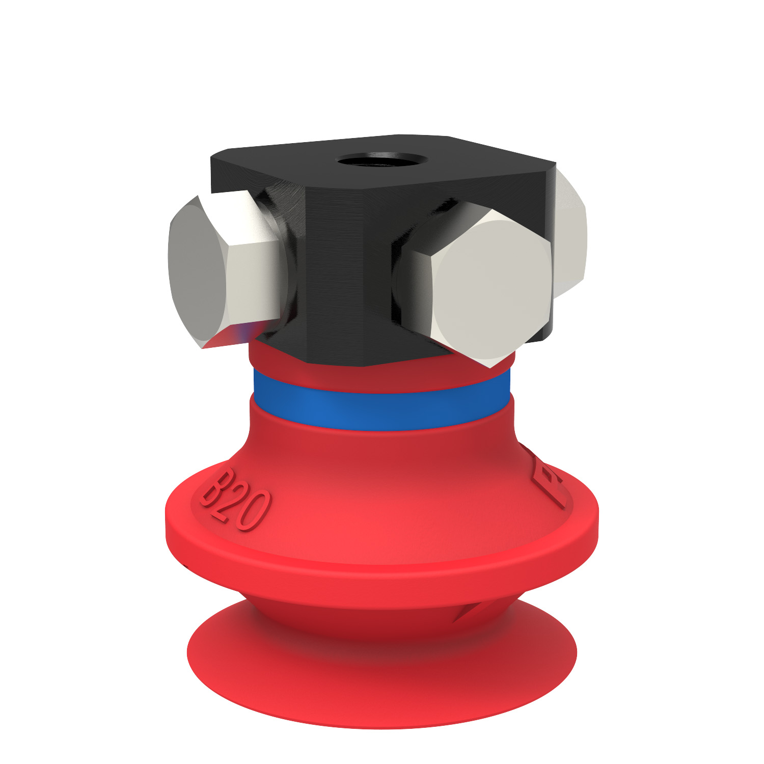 Piab Suction cup B20 Silicone, 5xM5 female, with dual flow control valve