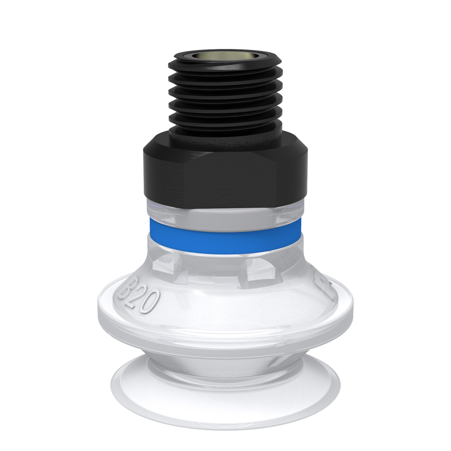 Piab B20.21.02AC / 9909657 Suction cup B20 Silicone FCM, 1/8" NPT male, with mesh filter