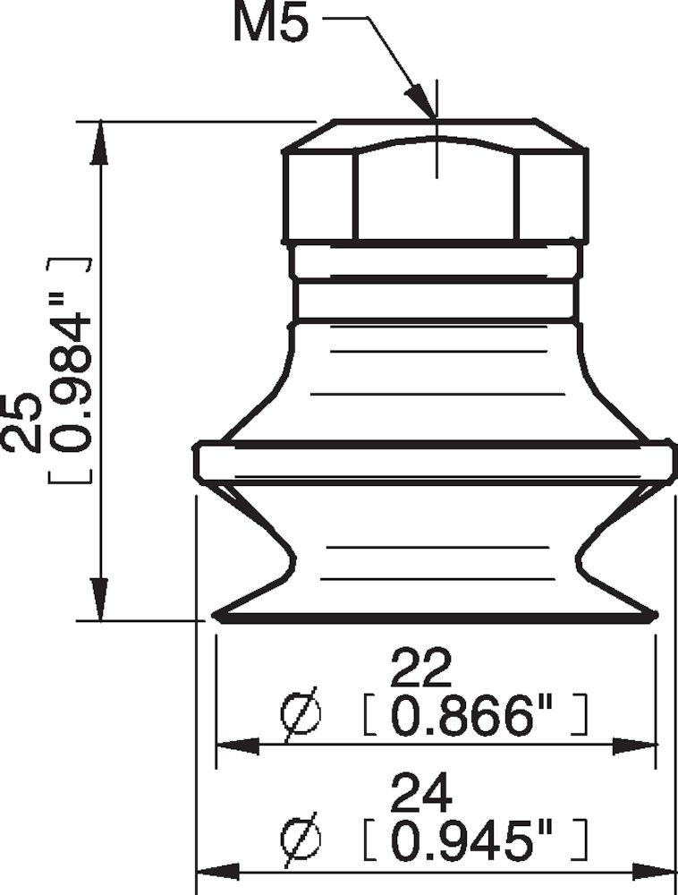 Piab Suction cup B20 HNBR, M5 female