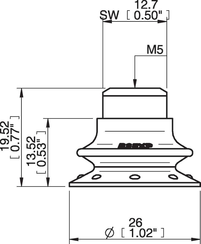 Piab Suction cup B25XP Polyurethane 60, M5 female