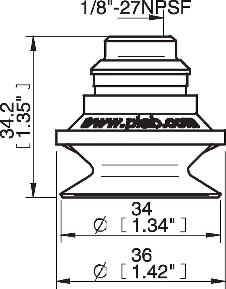 Piab Suction cup B30-2 Chloroprene, 1/8 NPSF female, PA