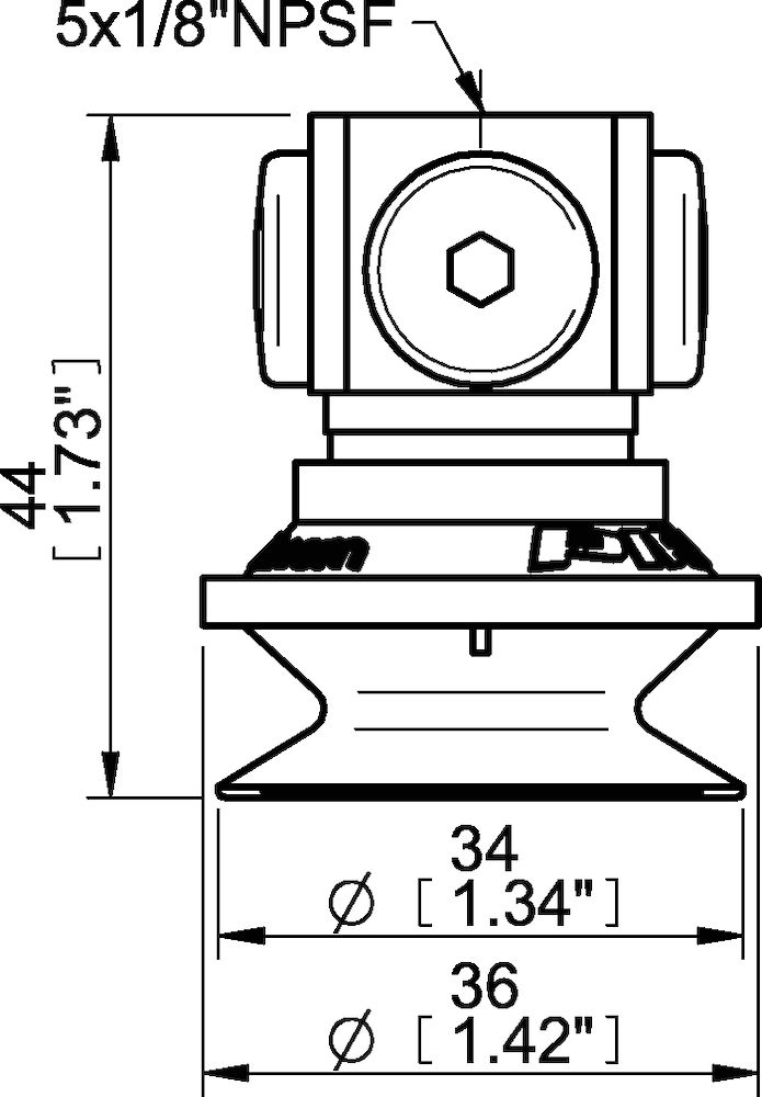 Piab Suction cup B30-2 Silicone, 5x1/8 NPSF female