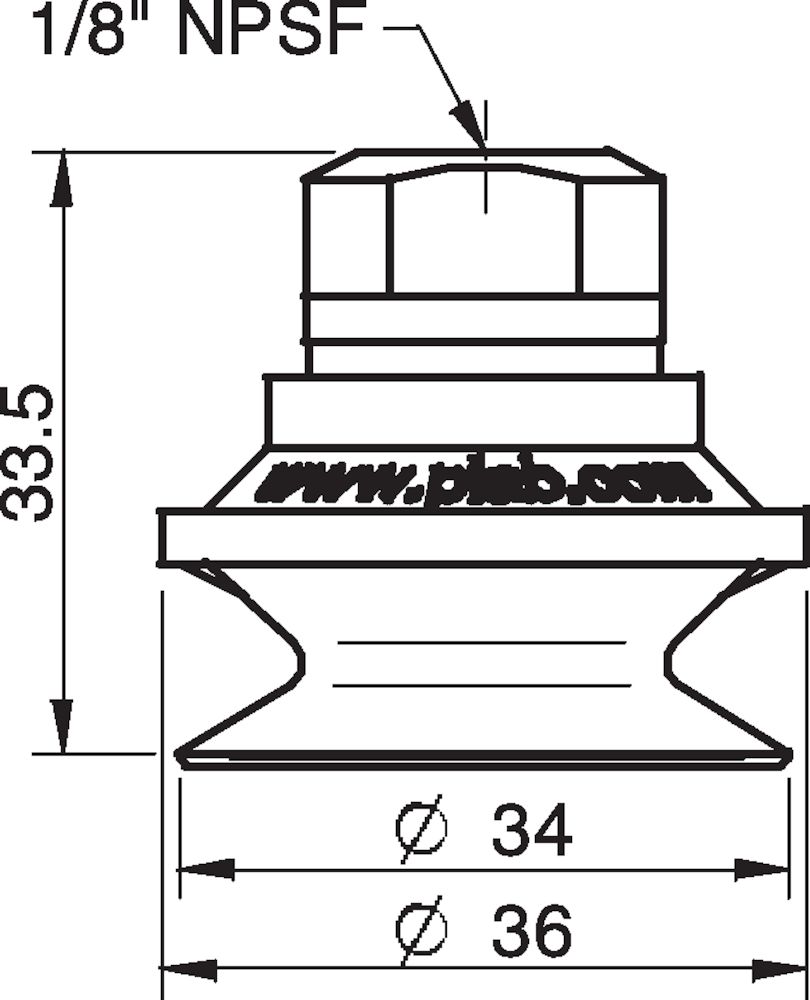 Piab Suction cup B30-2 Silicone, 1/8 NPSF female, with mesh filter