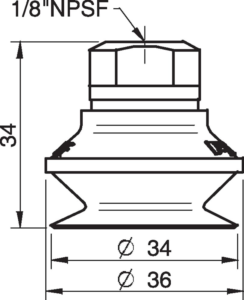 Piab Suction cup B30MF Thermoelastic polyurethane, 1/8 NPSF female