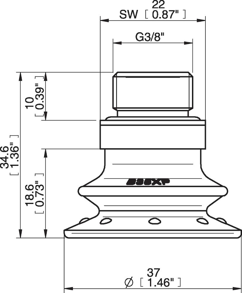 Piab Suction cup B35XP Polyurethane 30/60, G3/8  male with mesh filter