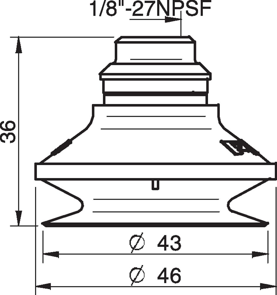 Piab Suction cup B40 Silicone, 1/8 NPSF female PA