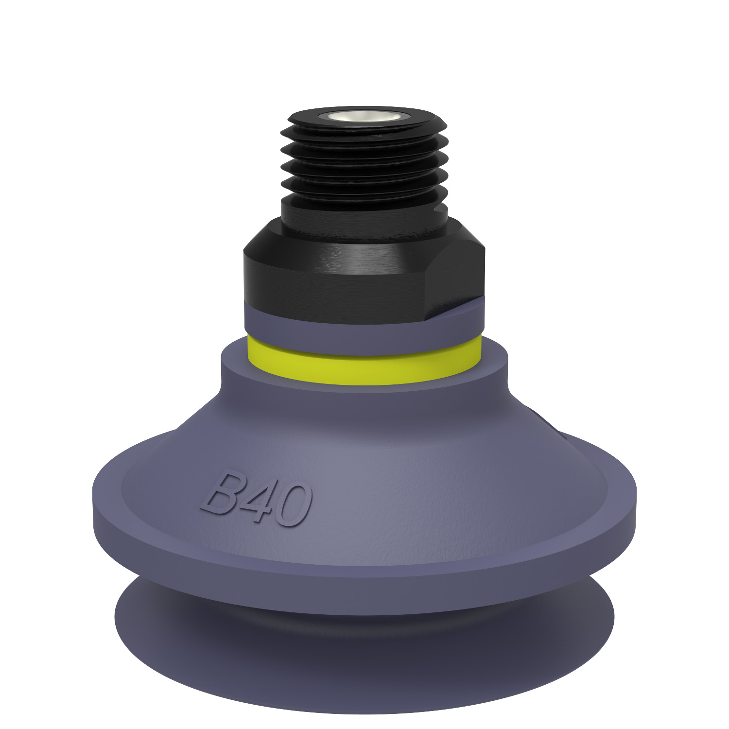 Piab B40.37.04DC / 9908777 Suction cup B40 HNBR, 1/4" NPT male, with dual flow control valve