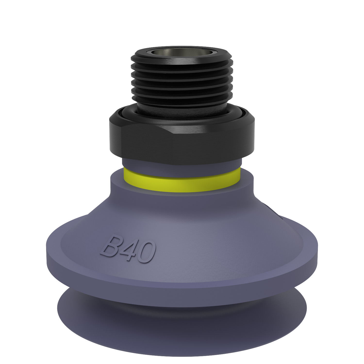 Piab B40.37.04DD / 9908778 Suction cup B40 HNBR, G3/8" male, with dual flow control valve