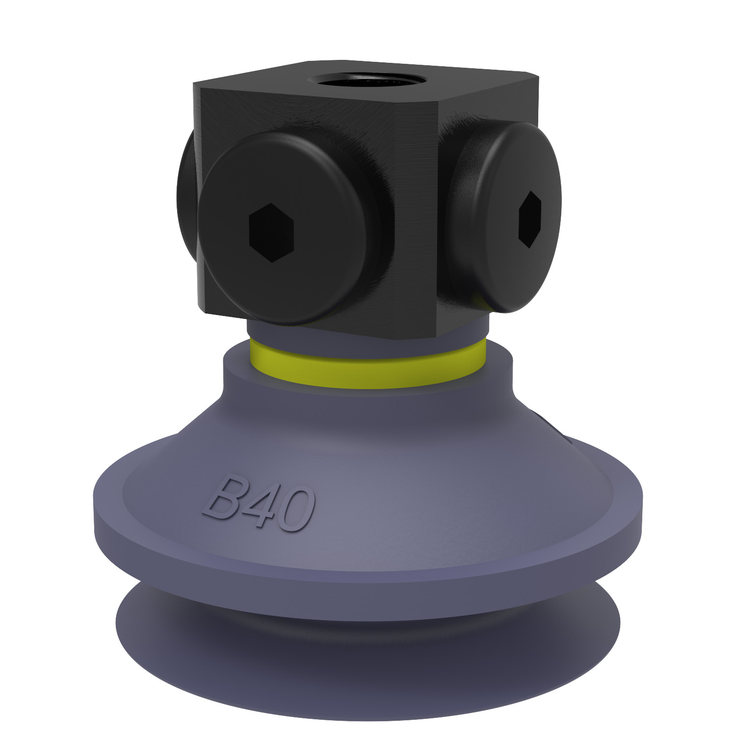 Piab B40.37.04DF / 9908780 Suction cup B40 HNBR, 5x1/8" NPSF female with dual flow control valve