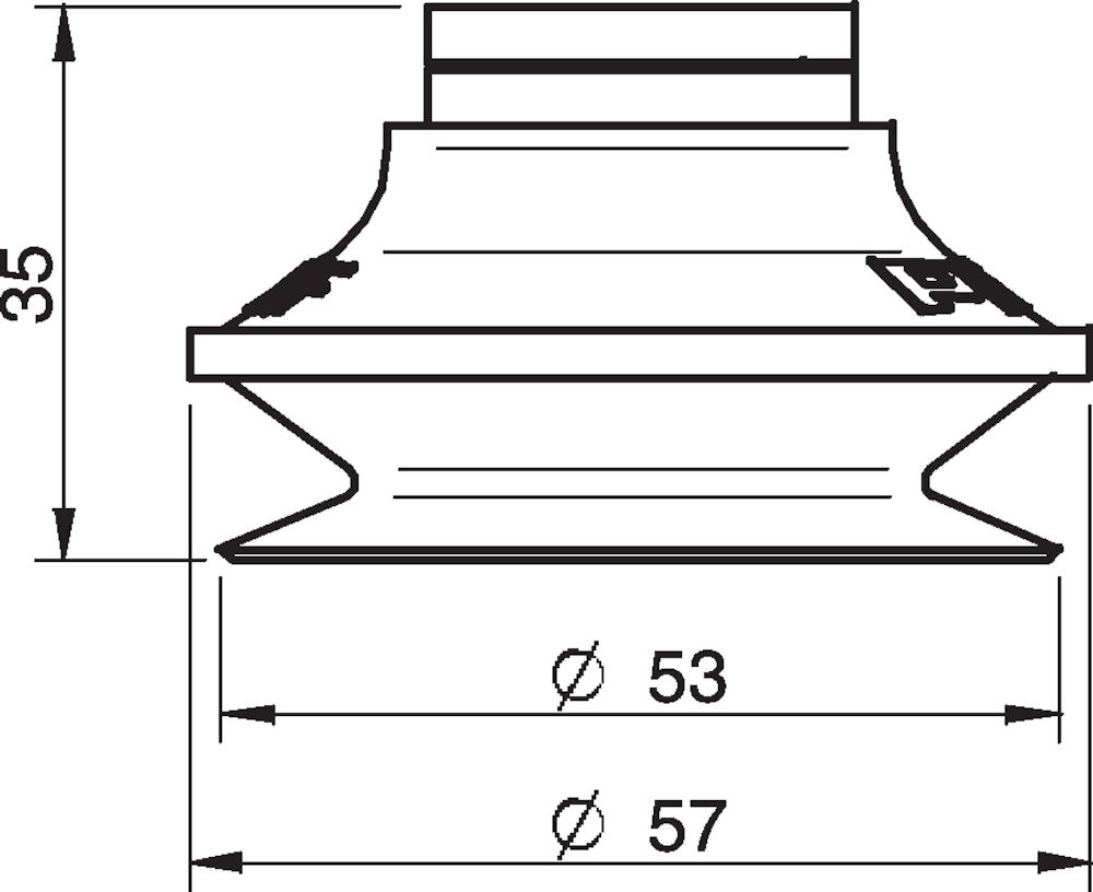 Piab Suction cup B50MF Thermoelastic polyurethane