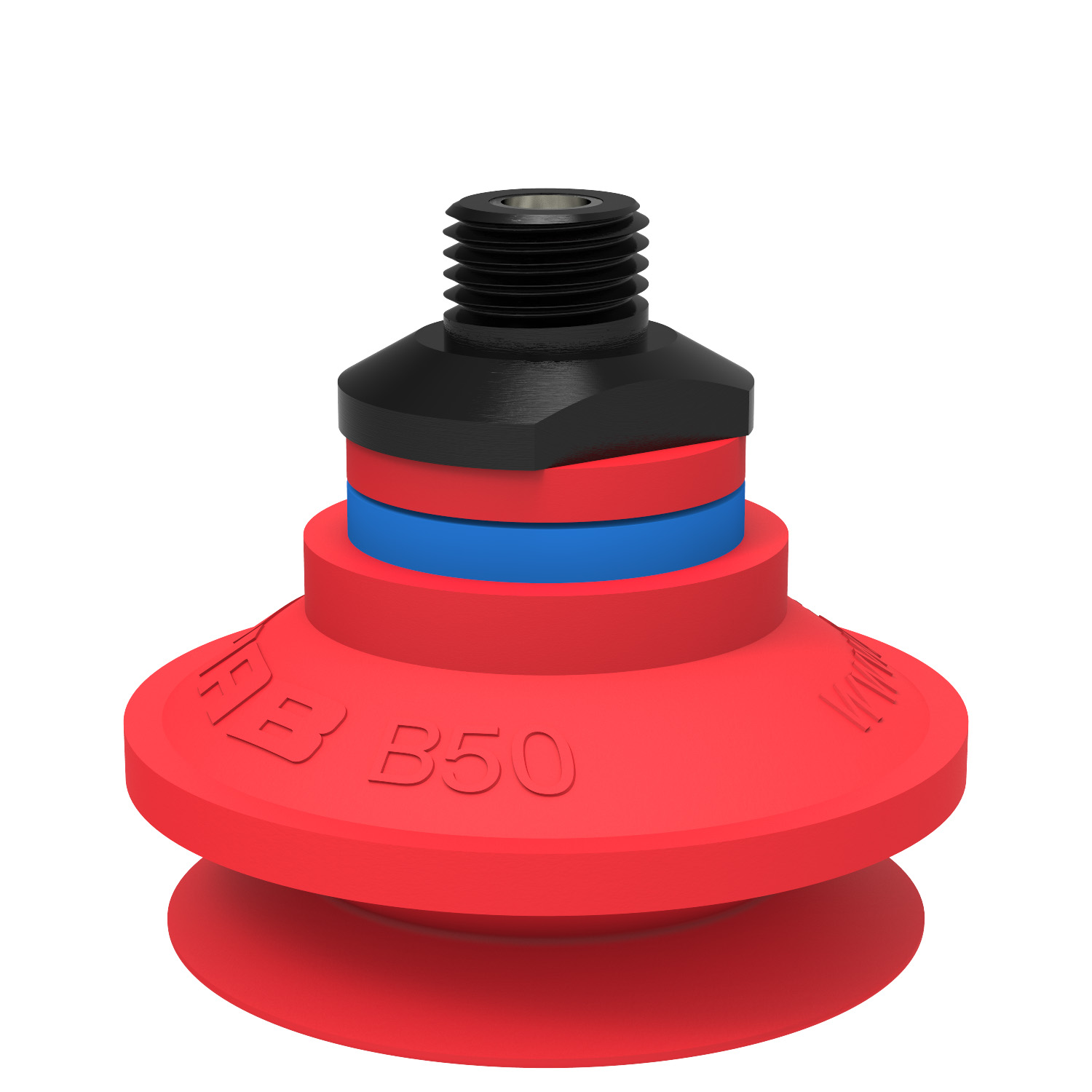 Piab Suction cup B50 Silicone, 1/4 NPT male, with mesh filter