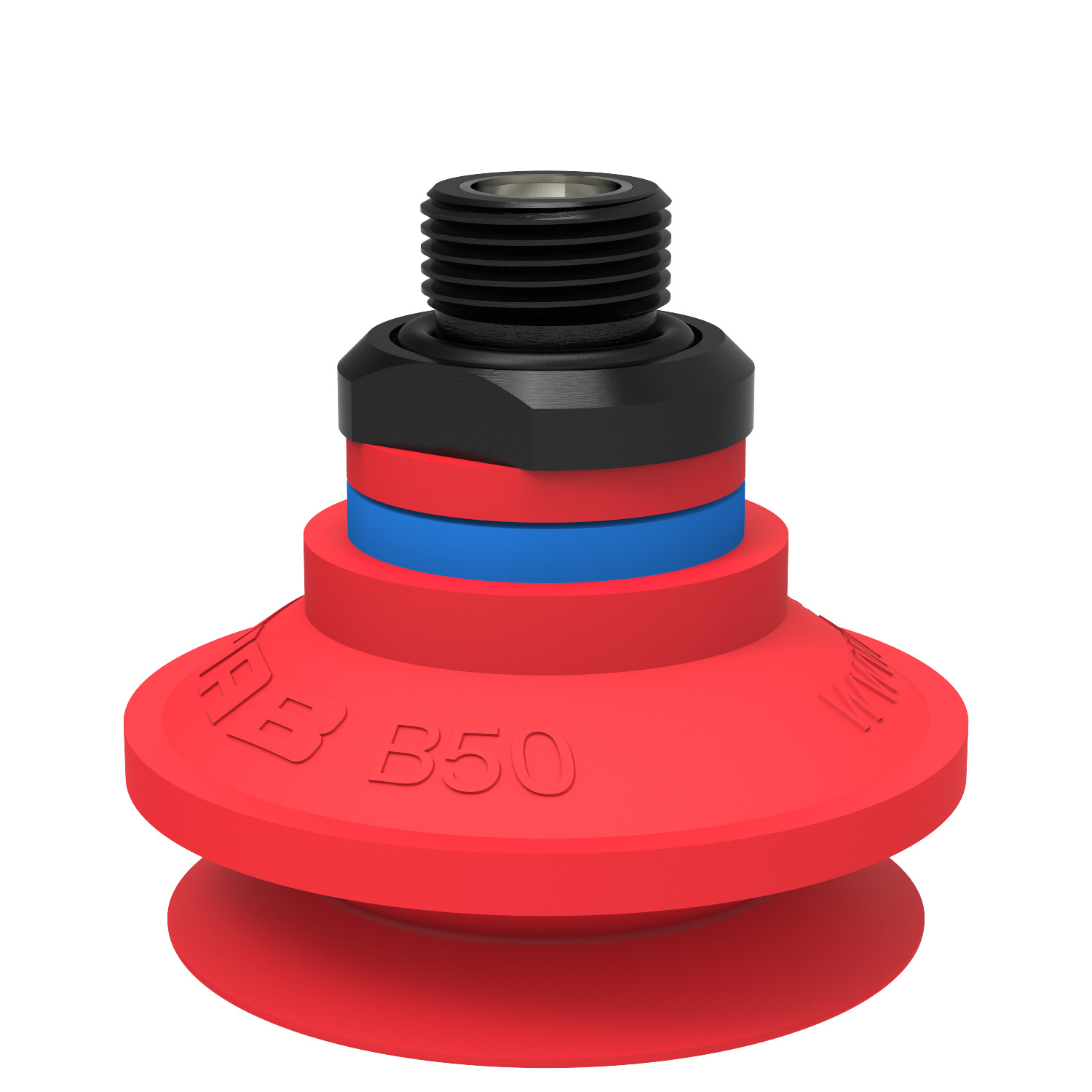 Piab Suction cup B50 Silicone, G3/8 male, with mesh filter and dual flow control valve