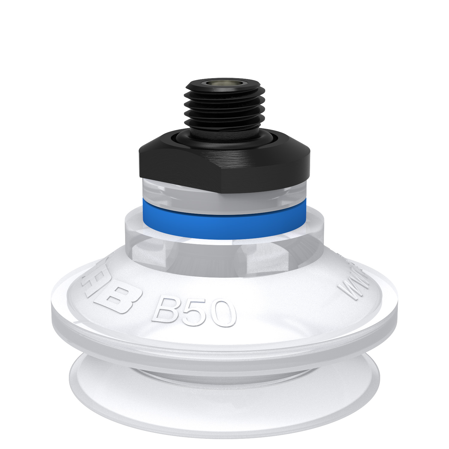 Piab Suction cup B50 Silicone FCM, G1/4 male, with mesh filter