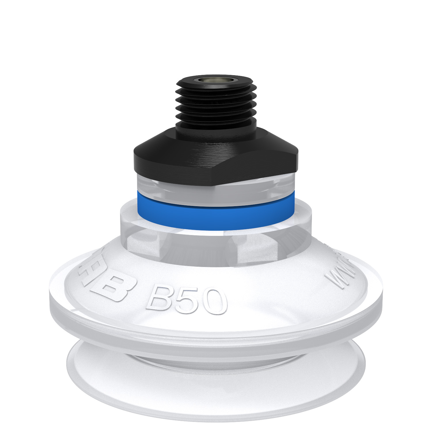 Piab B50.21.05AC / 9909664 Suction cup B50 Silicone FCM, 1/4" NPT male, with mesh filter