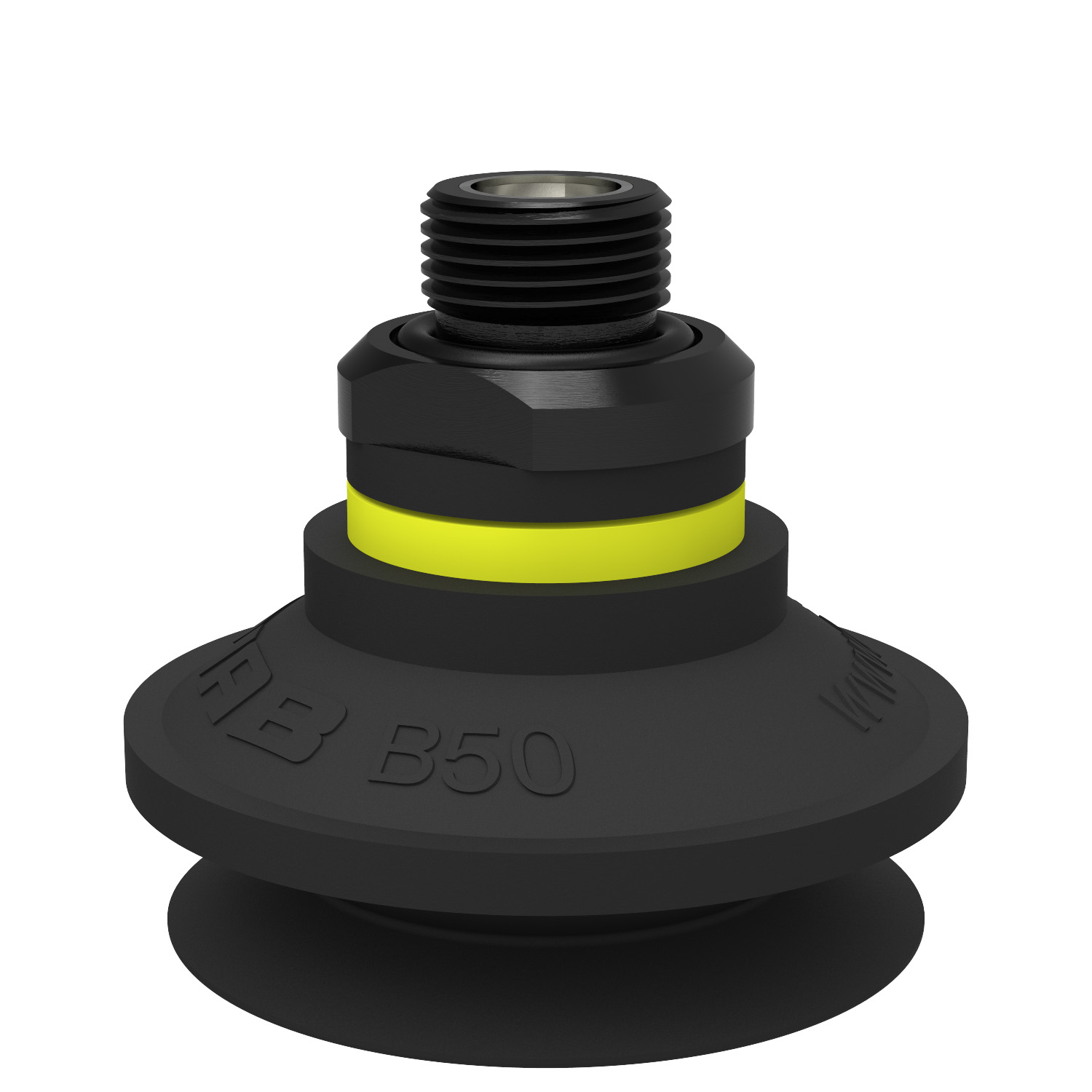 Piab Suction cup B50 Nitrile-PVC, G3/8 male, with mesh filter and dual flow control valve
