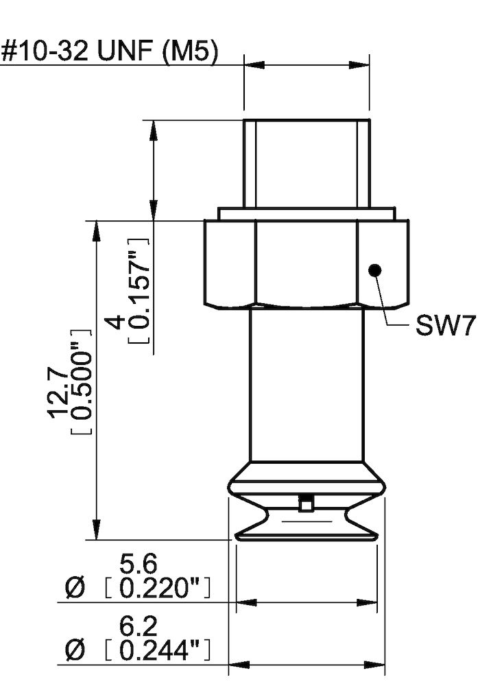 Piab Suction cup B5 Silicone FCM, M5 male