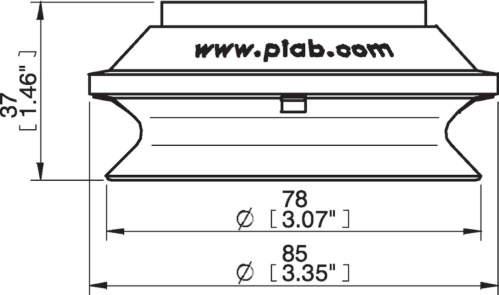 Piab Suction cup B75-2 Silicone FCM, with filter