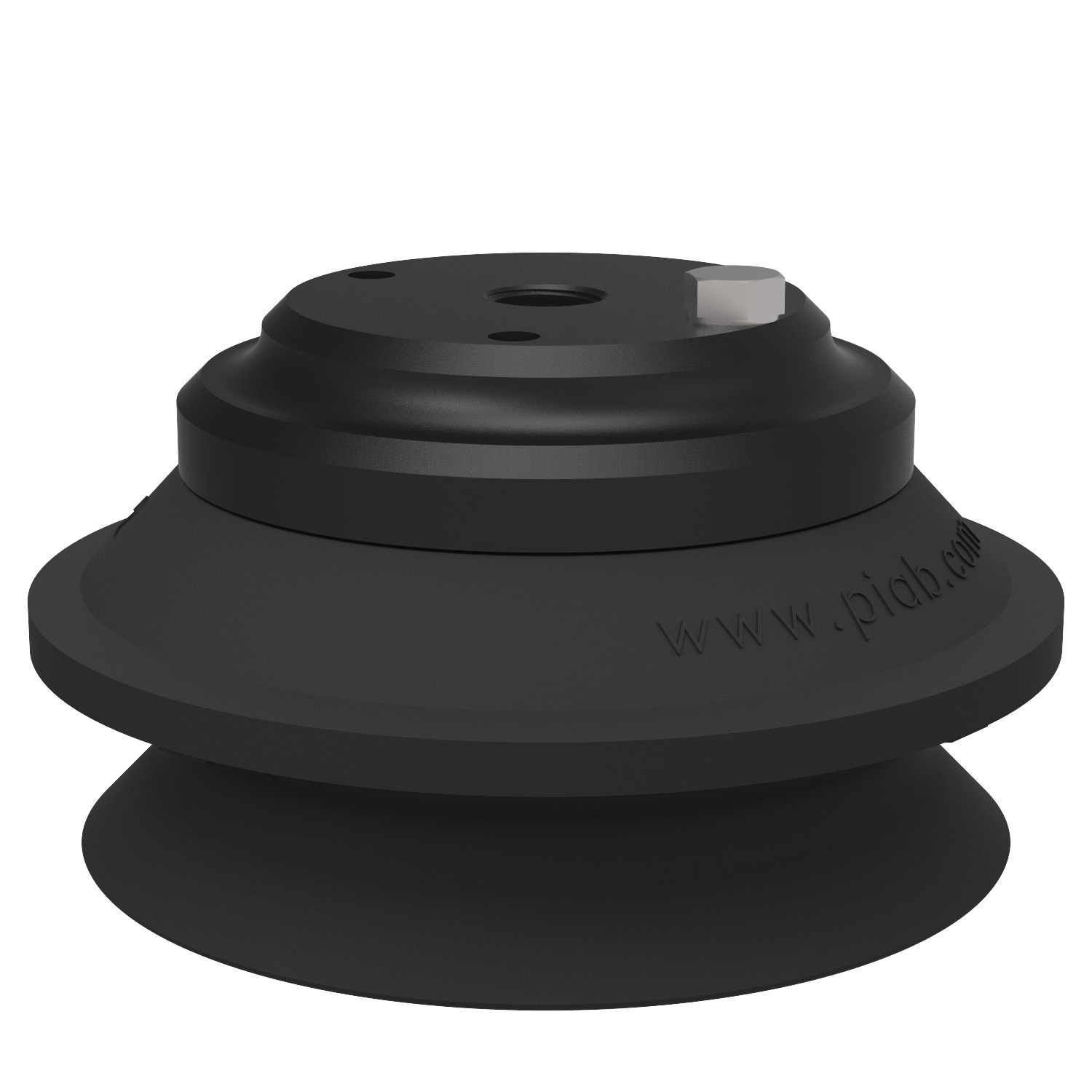 Piab Suction cup B75-2 Nitrile-PVC, 1/4 NPT female Al, with mesh filter & 10-32 addl. conn.