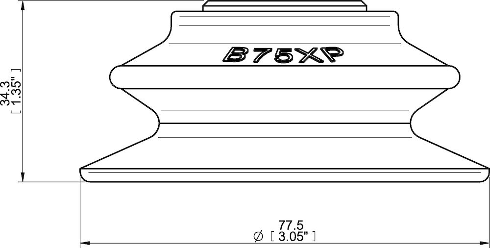 Piab Suction cup B75XP Polyurethane 30/60 for thread insert for Vacuum Gripper System (VGS)