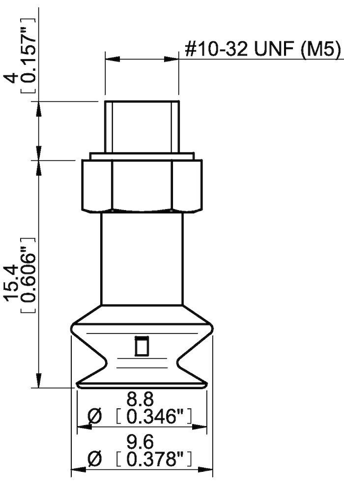 Piab Suction cup B8 Conductive silicone, M5 male