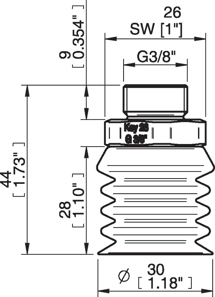 Piab BBL30-2.DS40.G38MSS.00 Suction cups and soft grippers