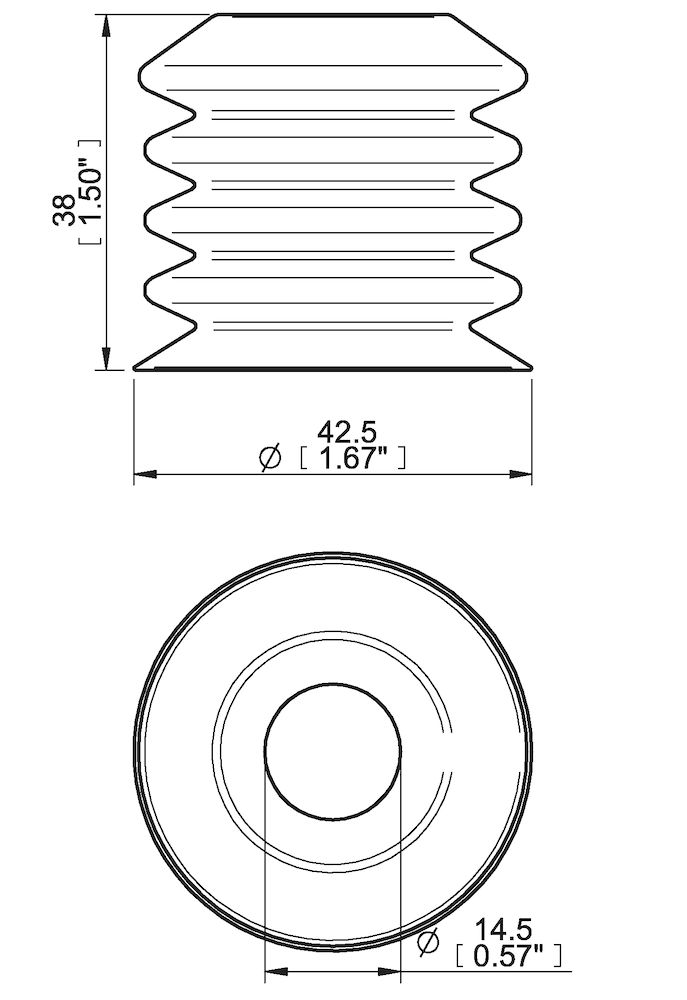 Piab Suction cup B-BL40-2 FDA, detectable, blue