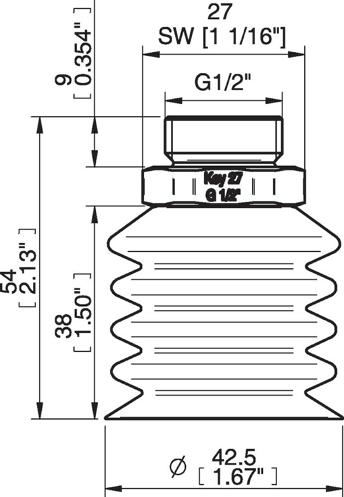 Piab BBL40-2.DS40.G12MSS.00 Suction cups and soft grippers