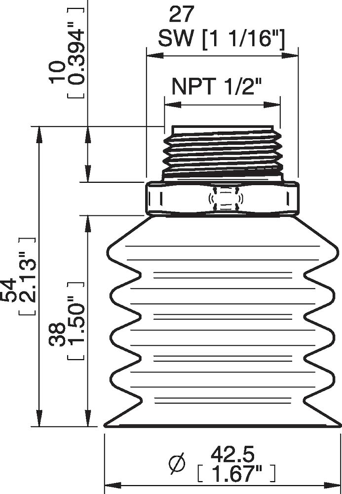 Piab BBL40-2.DS40.NT12MDC.00 Suction cups and soft grippers
