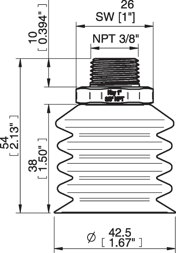 Piab BBL40-2.DS40.NT38MSS.00 Suction cups and soft grippers