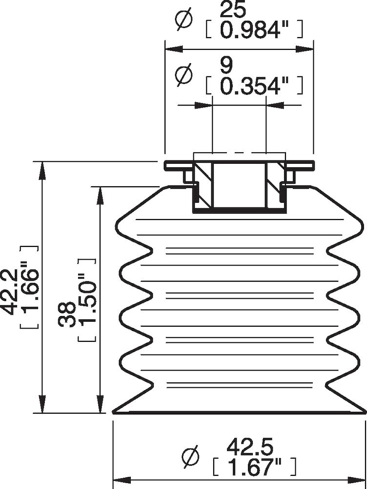 Piab BBL40-2.DS40.RD9XDC.00 Suction cups and soft grippers