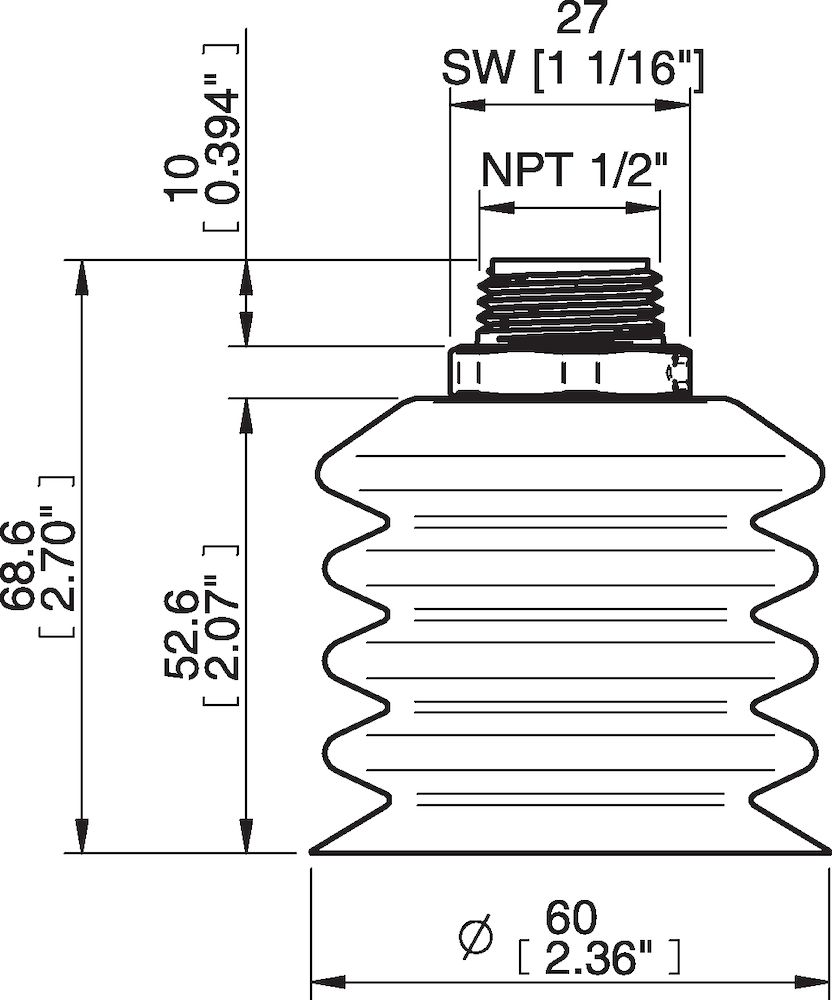 Piab BBL60-2.DS40.NT12MDC.00 Suction cups and soft grippers