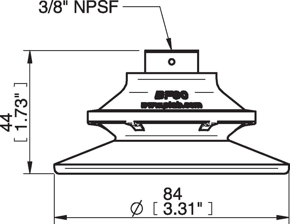 Piab Suction cup BF80P Polyurethane 60, 3/8 NPSF female