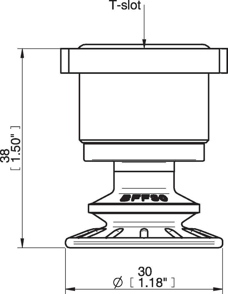 Piab Suction cup BFF30P Polyurethane 55/60, T-slot