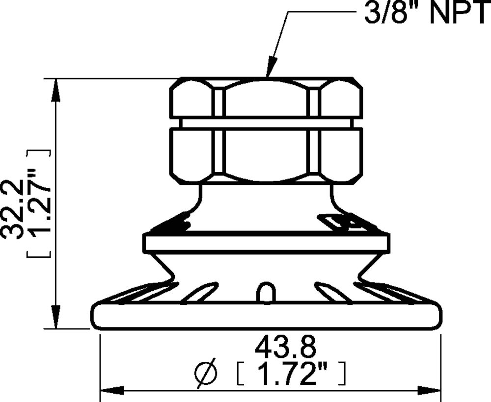Piab Suction cup BFF40P Polyurethane 55/60, 3/8 NPT female