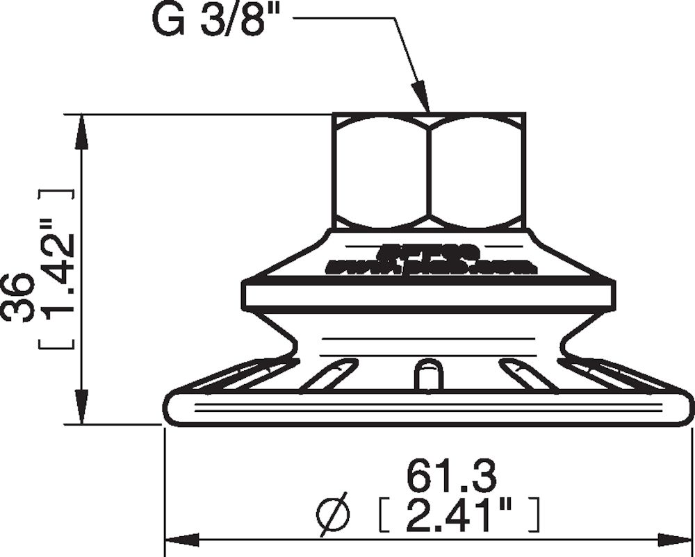Piab Suction cup BFF60P Polyurethane 55/60, G3/8 female