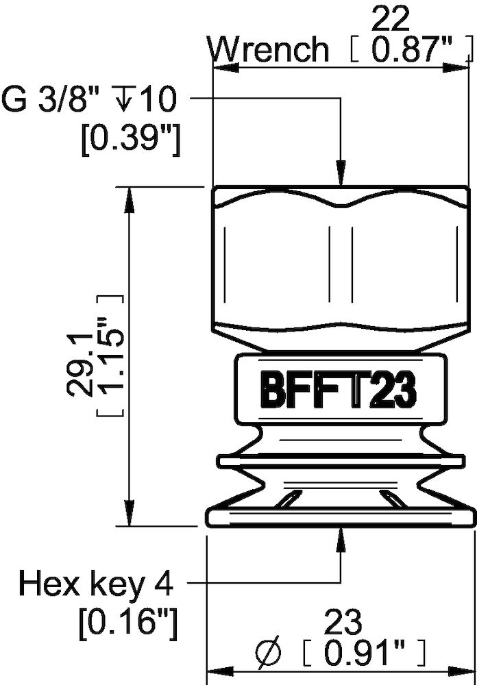 Piab Suction cup BFFT23P Polyurethane 60/60/30, G3/8 female